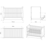 Patut copii din lemn hubners mara 120x60 cm alb cu sertar hubphmar12als
