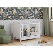 Patut copii din lemn hubners mara 120x60 cm alb cu sertar hubphmar12als