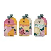 Set de pungi, Petite&Mars, Papoo, Pentru mancare, Reutilizabile, Perfect pentru calatorii, Fara BPA, 150 ml, Multicolor BYN901999