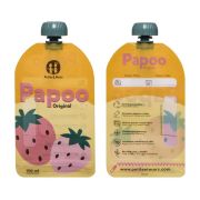 Set de pungi, Petite&Mars, Papoo, Pentru mancare, Reutilizabile, Perfect pentru calatorii, Fara BPA, 150 ml, Multicolor BYN901999