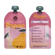 Set de pungi, Petite&Mars, Papoo, Pentru mancare, Reutilizabile, Perfect pentru calatorii, Fara BPA, 150 ml, Multicolor BYN901999
