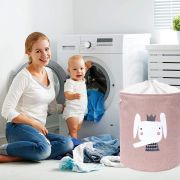 Cos Pliabil Pentru Depozitare Jucarii cu Snur pentru Inchidere, PREMIUM XL, 63 l, Impermeabil, SIPO, Elefant EKDXB02