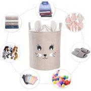Cos Pliabil Pentru Depozitare Jucarii cu Snur pentru Inchidere, PREMIUM XL, 63 l, Impermeabil, SIPO, Iepure, Bej EKDXB04