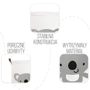 Cos Pliabil Pentru Jucarii, Rufe, Bumbac Canvas, Impermeabil, SIPO, 35x42 cm, Bumbac, 43l, Koala EKDBT026