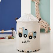 Cos Pliabil Pentru Jucarii, Rufe, Bumbac Canvas, Impermeabil, SIPO, 35x42 cm, Bumbac, 43l, Love Daddy EKDSBT41