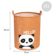 Cos Pliabil Pentru Jucarii, Rufe, Bumbac Canvas, Impermeabil, SIPO, 35x42 cm, Bumbac, 43l, Panda EKDBTC05