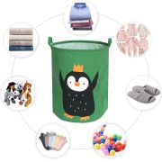 Cos Pliabil Pentru Jucarii, Rufe, Bumbac Canvas, Impermeabil, SIPO, 35x42 cm, Bumbac, 43l, Pinguin EKDBTC04