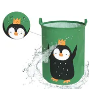Cos Pliabil Pentru Jucarii, Rufe, Bumbac Canvas, Impermeabil, SIPO, 35x42 cm, Bumbac, 43l, Pinguin EKDBTC04