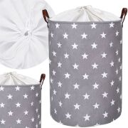 Cos Pliabil Pentru Jucarii, Rufe, Bumbac Canvas, Impermeabil, SIPO, 35x42 cm, Bumbac, 43l, Stars EKDBT007