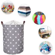 Cos Pliabil Pentru Jucarii, Rufe, Bumbac Canvas, Impermeabil, SIPO, 35x42 cm, Bumbac, 43l, Stars EKDBT007