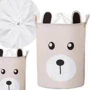 Cos Pliabil Pentru Jucarii, Rufe, Bumbac Canvas, Impermeabil, SIPO, 35x42 cm, Bumbac, 43l, Urs EKDBT036