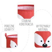 Cos Pliabil Pentru Jucarii, Rufe, Bumbac Canvas, Impermeabil, SIPO, 35x42 cm, Bumbac, 43l, Vulpe EKDBT03