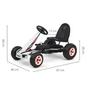 Kart cu pedale robust si distractiv, +3 ani, Viper White EKDmm3129