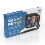 Oglinda auto supraveghere bebe, Sipo, Fixare tetiera, Suport anti-alunecare, 360 grade, 30x20 cm, Negru EKDSBS-SM30