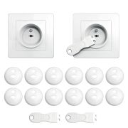 Set 12 capace de protectie pentru prize cu cheita, SIPO Baby Safety, Alb EKDSBS-C10