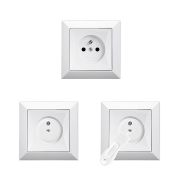 Set 12 capace de protectie pentru prize cu cheita, SIPO Baby Safety, Alb EKDSBS-C10