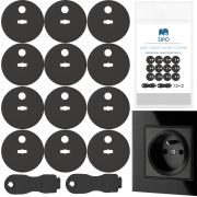 Set 12 capace de protectie pentru prize cu cheita, SIPO Baby Safety, Negru EKDSBS-C10B