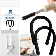 Set 2 buc, Incuietoare flexibila universala, usi, dulapuri, sertare, carlig, cuier, reglabil, SIPO, Negru EKDMFL22