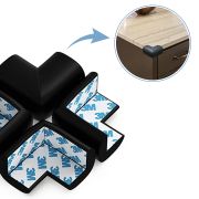 Set 4 aparatori moi pentru colturi, pentru copii, SIPO Baby Safety, Negru EKDSBS-T11-F2E
