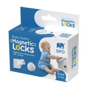Set 4 protectii magnetice pentru usi de dulapuri si sertare, SIPO Baby Safety EKDSBS-M4