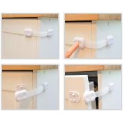 Sistem siguranta copii SIPO, blocator sertare, usa cuptor, frigider, congelator, dulap, previne deschiderea accidentala, adeziv puternic 3M, fara urme EKDSBS-217
