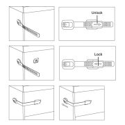 Sistem siguranta copii SIPO, blocator sertare, usa cuptor, frigider, congelator, dulap, previne deschiderea accidentala, adeziv puternic 3M, fara urme EKDSBS-217