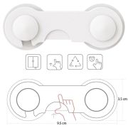 Sistem siguranta copii SIPO, sistem de blocare sertare, dulap, previne deschiderea accidentala, adeziv puternic 3M, fara urme de indepartare, set 10 b EKDSBS-215