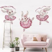 Sticker Decorativ Pentru Copii, Autoadeziv, Iepurasul balerina, 61x50 cm EKDWS63032