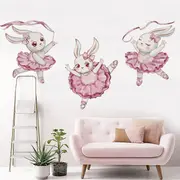 Sticker Decorativ Pentru Copii, Autoadeziv, Iepurasul balerina, 61x50 cm EKDWS63032