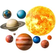 Sticker Decorativ Pentru Copii, Autoadeziv, Planete, Sistem Solar, 91x72 cm EKDWS63039