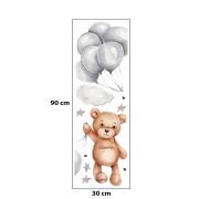 Sticker Decorativ Pentru Copii, Autoadeziv, Ursulet cu baloane, 50x67 cm EKDWS63036