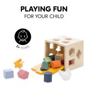 Cub motric din lemn certificat FSC, cu forme, Hauck, Sort N Tidy EKDhk13014