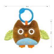 Jucarie din plus pentru agatat, cu clopotel, Happy Owl Brown EKD127973