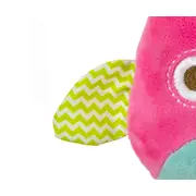 Jucarie din plus pentru agatat, cu clopotel, Happy Owl Pink EKD127980