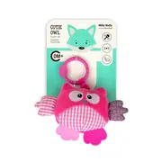 Jucarie din plus pentru agatat, fosnaie si vibreaza, Cutie Owl Pink EKD128000