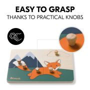 Puzzle din lemn certificat FSC, cu piese imbinate, Hauck, Fox EKDhk13069