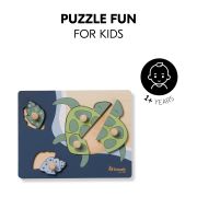 Puzzle din lemn certificat FSC, cu piese imbinate, Hauck, Turtle EKDhk13076