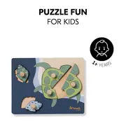 Puzzle din lemn certificat FSC, cu piese imbinate, Hauck, Turtle EKDhk13076
