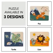 Puzzle din lemn certificat FSC, cu piese imbinate, Hauck, Turtle EKDhk13076