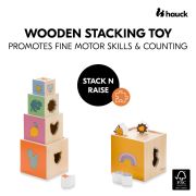 Turn cuburi de lemn, sortare si asociere, Hauck, Stack N Raise EKDhk13038