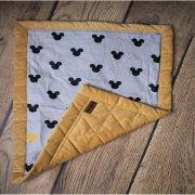 Paturica Soft Touch cu doua fete, Catifea si Bumbac, 50x70 cm, Mustard EKDpk6828