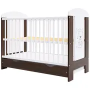 Patut copii din lemn hubners calisto ursulet 120x60 cm maro cu sertar hubphcalur12mas