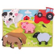 Puzzle din lemn - in ograda