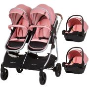 Carucior gemeni chipolino duo smart 3 in 1 flamingo hubst-kbds02405fl