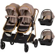 Carucior gemeni chipolino duo smart 3 in 1 golden beige hubst-kbds02403gb