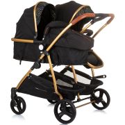 Carucior gemeni chipolino duo smart 3 in 1 obsidian leaves hubst-kbds02404ol