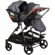 Carucior gemeni chipolino duo smart 3 in 1 silver grey hubst-kbds02402sg