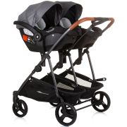 Carucior gemeni chipolino duo smart 3 in 1 silver grey hubst-kbds02402sg