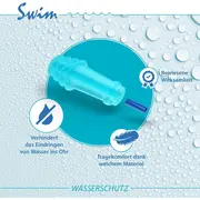 Dopuri de urechi pentru inot, impiedica patrunderea apei in urechi la copii, 1 an+, reutilizabile, hipoalergenice, albastre, SANOHRA Swim Kids