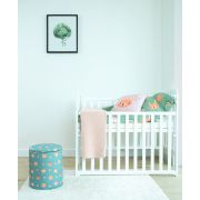 Patut Bebe Din Lemn Masiv, Laterala Culisabila Si Inaltime Reglabila A Saltelei, Bedside Alice Alb Cu Saltea Comfort 100x50 Cm Pjbdrw_2012_10050dp